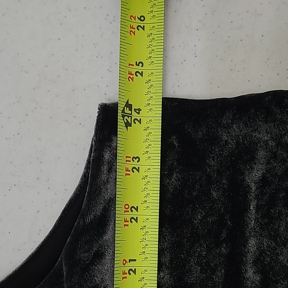 LOFT Dark Charcoal Grey Velvet Sleeveless Double V-neck Top size XXL - Picture 6 of 7